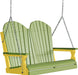 LuxCraft LuxCraft Lime Green Adirondack 4ft. Recycled Plastic Porch Swing With Cup Holder Lime Green on Yellow / Adirondack Porch Swing Porch Swing 4APSLGY-CH