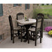 LuxCraft LuxCraft Poly 41' Square Table Set with 4 Regular Chairs Cedar on Black Dining Sets P41ST-CB