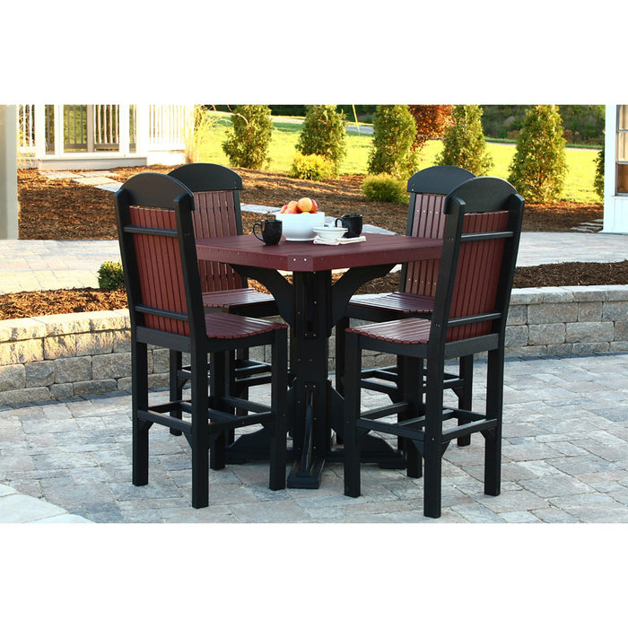 LuxCraft LuxCraft Poly 41' Square Table Set with 4 Regular Chairs Cherrywood on Black Dining Sets P41ST-CWB