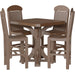 LuxCraft LuxCraft Poly 41' Square Table Set with 4 Regular Chairs Chestnut Brown Dining Sets P41ST-CBR