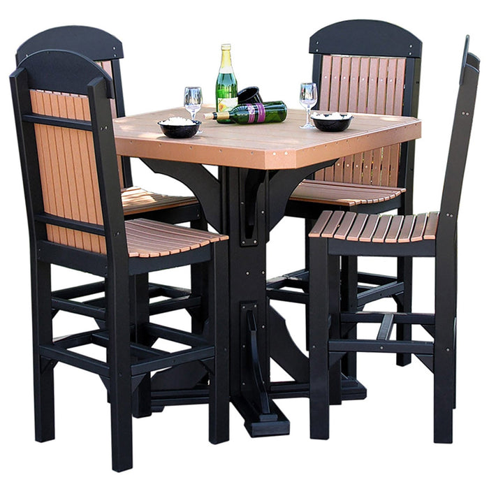 LuxCraft LuxCraft Poly 41' Square Table Set with 4 Regular Chairs Dining Sets
