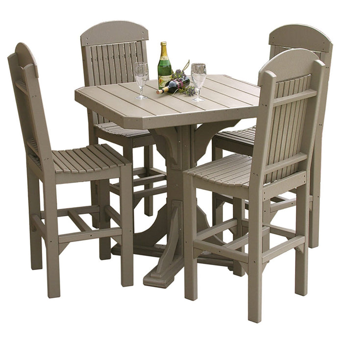 LuxCraft LuxCraft Poly 41' Square Table Set with 4 Regular Chairs Dining Sets