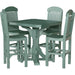 LuxCraft LuxCraft Poly 41' Square Table Set with 4 Regular Chairs Green Dining Sets
