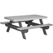 LuxCraft LuxCraft Recycled Plastic 6' Rectangular Picnic Table Dove Gray On Slate Tables P6RPTDGS