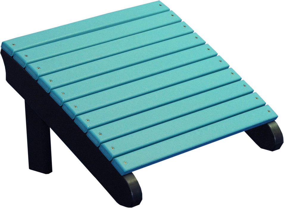 LuxCraft Reposapiés Adirondack Deluxe — Azul Aruba sobre Negro