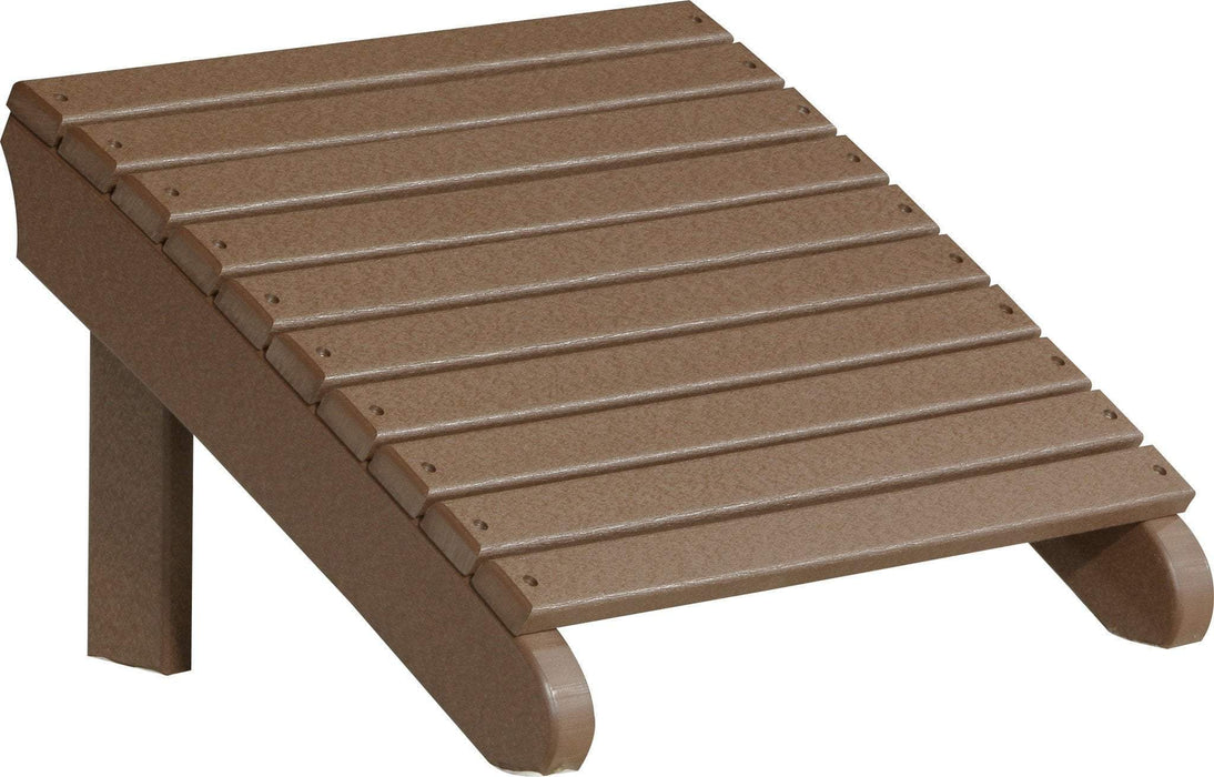 LuxCraft LuxCraft Recycled Plastic Deluxe Adirondack Footrest Chestnut Brown Adirondack Deck Chair PDAFCBR