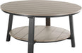LuxCraft LuxCraft Recycled Plastic Deluxe Conversation Table With Cup Holder Weatherwood on Black Conversation Table PDCTWWB