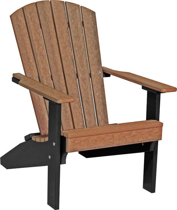 LuxCraft Silla Adirondack Lakeside — Caoba Antigua sobre Negro