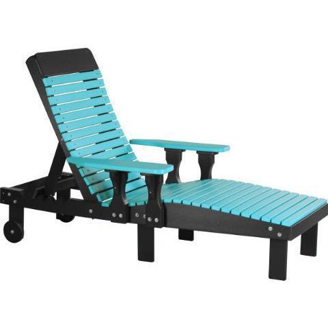 LuxCraft Silla Reclinable Lounge — Azul Aruba sobre Negro