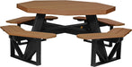 LuxCraft LuxCraft Recycled Plastic Octagon Picnic Table Antique Mahogany on Black Tables POPTAMB
