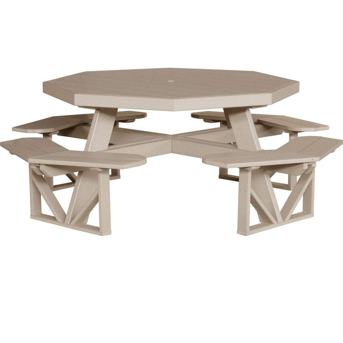LuxCraft LuxCraft Recycled Plastic Octagon Picnic Table Weatherwood Tables POPTWW