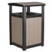 LuxCraft LuxCraft Recycled Plastic Trash Can Weatherwood On Black Accessories PTCWWB