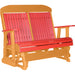LuxCraft LuxCraft Red 4 ft. Recycled Plastic Highback Outdoor Glider Bench Red on Tangerine Highback Glider 4CPGRT