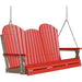 LuxCraft LuxCraft Red Adirondack 5ft. Recycled Plastic Porch Swing Red On Black / Adirondack Porch Swing Porch Swing 5APSRB