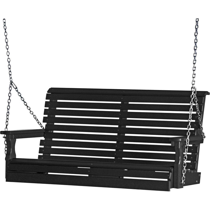 LuxCraft Rollback 4ft. porch swing in black