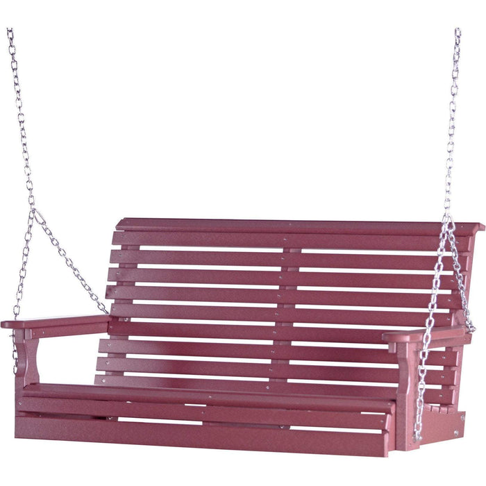 LuxCraft Rollback 4ft. porch swing in cherry