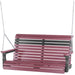 LuxCraft Rollback 4ft. porch swing in cherrywood on black
