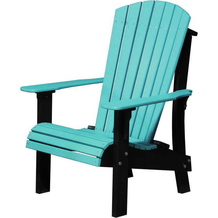 LuxCraft Silla Adirondack Real — Azul Aruba sobre Negro