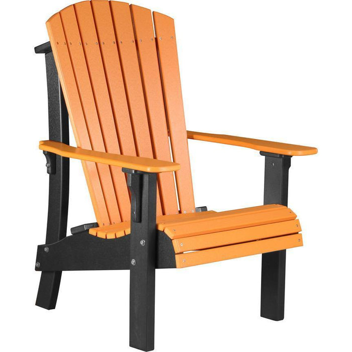LuxCraft Chestnut Brown Royal Recycled Plastic Adirondack Chair With Cup Holder