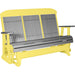 LuxCraft LuxCraft Slate 5 ft. Recycled Plastic Highback Outdoor Glider With Cup Holder Slate on Yellow Highback Glider 5CPGSY-CH