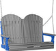 LuxCraft LuxCraft Slate Adirondack 4ft. Recycled Plastic Porch Swing Slate on Blue / Adirondack Porch Swing Porch Swing 4APSSBL