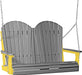 LuxCraft LuxCraft Slate Adirondack 4ft. Recycled Plastic Porch Swing With Cup Holder Slate on Yellow / Adirondack Porch Swing Porch Swing 4APSSY-CH