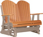 LuxCraft LuxCraft Tangerine 4 ft. Recycled Plastic Adirondack Outdoor Glider With Cup Holder Tangerine on Weatherwood Adirondack Glider 4APGTWW-CH