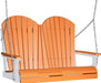 LuxCraft LuxCraft Tangerine Adirondack 4ft. Recycled Plastic Porch Swing Tangerine on White / Adirondack Porch Swing Porch Swing 4APSTWH