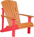 LuxCraft LuxCraft Tangerine Deluxe Recycled Plastic Adirondack Chair With Cup Holder Tangerine on Red Adirondack Deck Chair