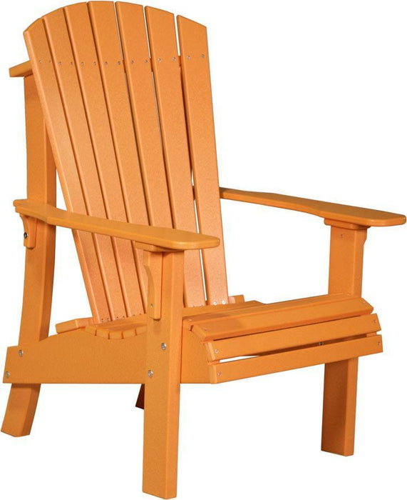 LuxCraft LuxCraft Tangerine Royal Recycled Plastic Adirondack Chair With Cup Holder Tangerine Adirondack Deck Chair RACT