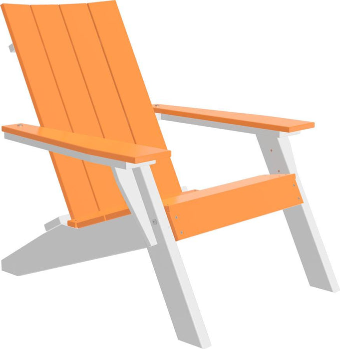 LuxCraft Luxcraft Tangerine Urban Adirondack Chair With Cup Holder Tangerine on White Adirondack Deck Chair UACTW