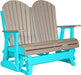 LuxCraft LuxCraft Weatherwood 4 ft. Recycled Plastic Adirondack Outdoor Glider Weatherwood on Aruba Blue Adirondack Glider 4APGWWAB