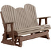 LuxCraft LuxCraft Weatherwood 5 ft. Recycled Plastic Adirondack Outdoor Glider Weatherwood on Chestnut Brown Adirondack Glider