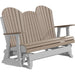 LuxCraft LuxCraft Weatherwood 5 ft. Recycled Plastic Adirondack Outdoor Glider Weatherwood on Dove Gray Adirondack Glider 5APGWWDG