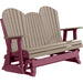 LuxCraft LuxCraft Weatherwood 5 ft. Recycled Plastic Adirondack Outdoor Glider With Cup Holder Weatherwood on Cherrywood Adirondack Glider 5APGWWCW-CH