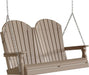 LuxCraft LuxCraft Weatherwood Adirondack 4ft. Recycled Plastic Porch Swing With Cup Holder Weatherwood / Adirondack Porch Swing Porch Swing 4APSWW