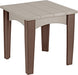 LuxCraft LuxCraft Weatherwood Recycled Plastic Island End Table With Cup Holder Weatherwood on Chestnut Brown Accessories IETWWCBR