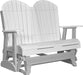 LuxCraft LuxCraft White 4 ft. Recycled Plastic Adirondack Outdoor Glider White on Dove Gray Adirondack Glider 4APGWDG