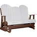 LuxCraft LuxCraft White 5 ft. Recycled Plastic Adirondack Outdoor Glider White on Chestnut Brown Adirondack Glider 5APGWCB