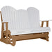 LuxCraft LuxCraft White 5 ft. Recycled Plastic Adirondack Outdoor Glider With Cup Holder White on Cedar Adirondack Glider 5APGWC-CH