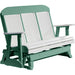 LuxCraft LuxCraft White 5 ft. Recycled Plastic Highback Outdoor Glider White on Green Highback Glider 5CPGWG