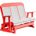 LuxCraft LuxCraft White 5 ft. Recycled Plastic Highback Outdoor Glider White on Red Highback Glider 5CPGWR