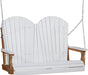LuxCraft LuxCraft White Adirondack 4ft. Recycled Plastic Porch Swing White on Antique Mahogany / Adirondack Porch Swing Porch Swing 4APSWAM