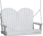 LuxCraft LuxCraft White Adirondack 4ft. Recycled Plastic Porch Swing White on Dove Gray / Adirondack Porch Swing Porch Swing 4APSW