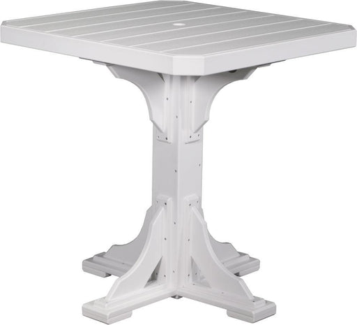 LuxCraft LuxCraft White Recycled Plastic 41" Square Table With Cup Holder White / Bar Tables P41STBW