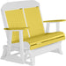 LuxCraft LuxCraft Yellow 4 ft. Recycled Plastic Highback Outdoor Glider Bench Yellow on White Highback Glider 4CPGYW