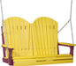 LuxCraft LuxCraft Yellow Adirondack 4ft. Recycled Plastic Porch Swing With Cup Holder Yellow on Cherrywood / Adirondack Porch Swing Porch Swing 4APSYCW-CH