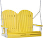 LuxCraft LuxCraft Yellow Adirondack 4ft. Recycled Plastic Porch Swing With Cup Holder Yellow on White / Adirondack Porch Swing Porch Swing 4APSYWH-CH