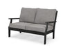 Polywood Polywood Braxton Deep Seating Settee Black / Grey Mist Seating Sets 4502-BL145980 190609139611
