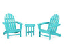 Polywood Polywood Classic Adirondack 3-Piece Set Aruba Adirondack Chair PWS417-1-AR 190609071225